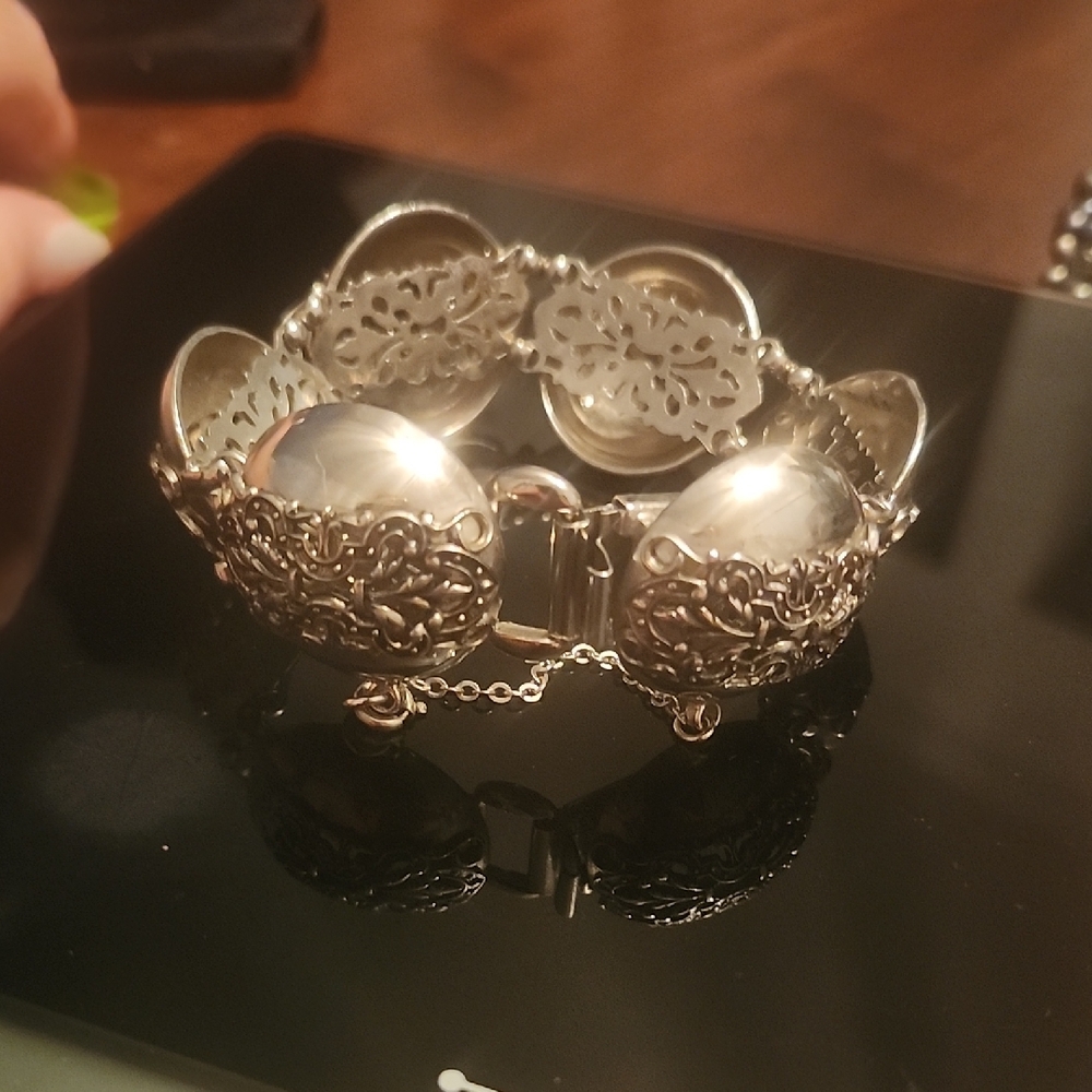 Vintage Silver Filigree Bracelet